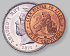 5 pesetas de 1871, 10 céntimos de 1870