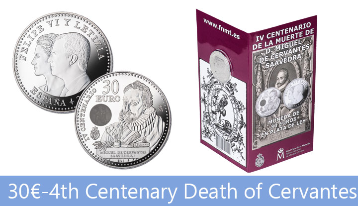 30 euros - 4th Centenary of Cervantes