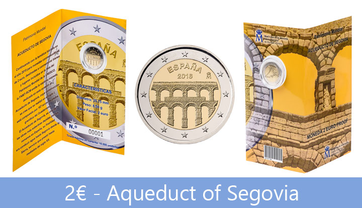 2 euros proof - Aqueduct of Segovia 2 euros proof - Aqueduct of Segovia