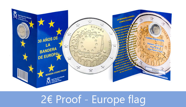 2 Euro Proof - 30 years of the European flag 2 Euro Proof - 30 years of the European flag