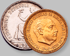 1 peseta II República de 1933, 1 peseta Franco 1943