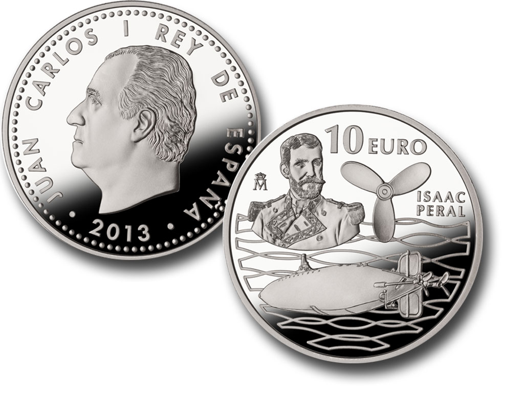 8 reales plata - 125 Aniversario del Submarino Isaac Peral. Abre en ventana nueva