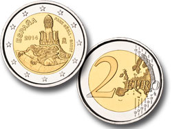 Moneda 2 Euros conmemorativa 2014. Click para ver imagen ampliada. Se abre en ventana nueva