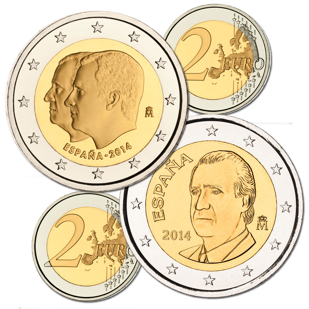 Monedas de 2 euros. Haga clic para ver imagen ampliada. Abre en ventana nueva
