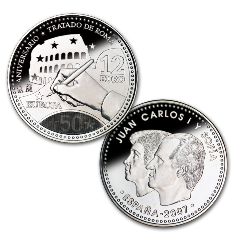 12 euros plata - 50 Aniversario del Tratado de Roma. Abre en ventana nueva