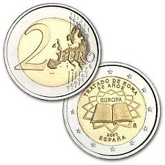 2 euros conmemorativa - 50 Aniversario del Tratado de Roma. Abre en ventana nueva