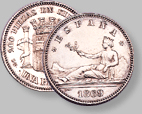 1ª peseta de España 1869