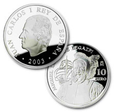 Moneda 10 euros plata Miguel López de Legazpi. Abre en ventana nueva